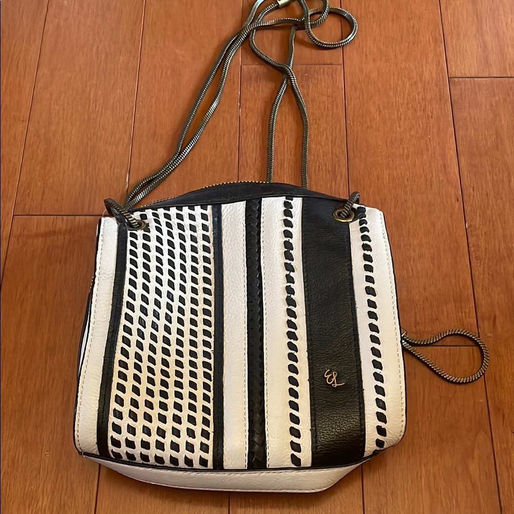 Elliott Lucca Cream and Blue Crossbody Bag
